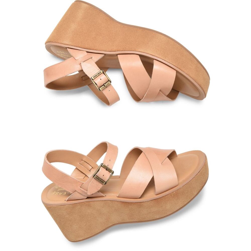 Kork-Ease Ava Classic Wedges Natural Vachetta Leather Size 8